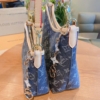 Túi Louis Vuitton CarryAll Denim Monogram 2 Box Vip 21cm 25cm 17 Túi Đeo Vai Louis Vuitton CarryAll Denim Xanh Denim