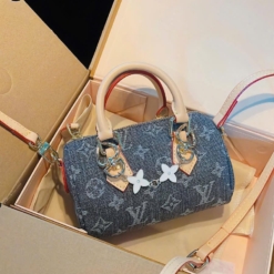 Túi Louis Vuitton Nano Speedy Gray Denim Size 17 Fullbox