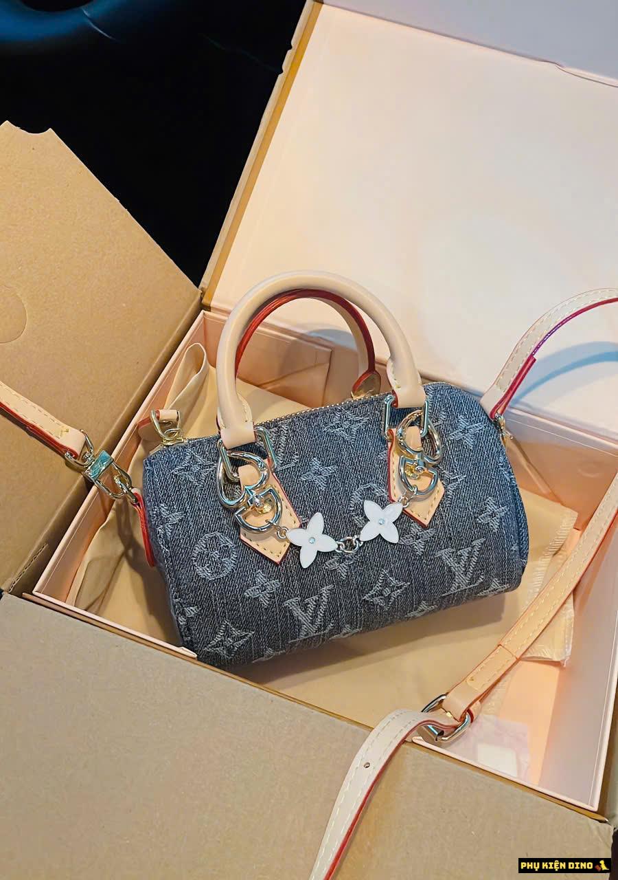 Túi Louis Vuitton Nano Speedy Gray Denim Size 17 Fullbox Túi Louis Vuitton Nano Speedy Gray Denim Size 17 Fullbox