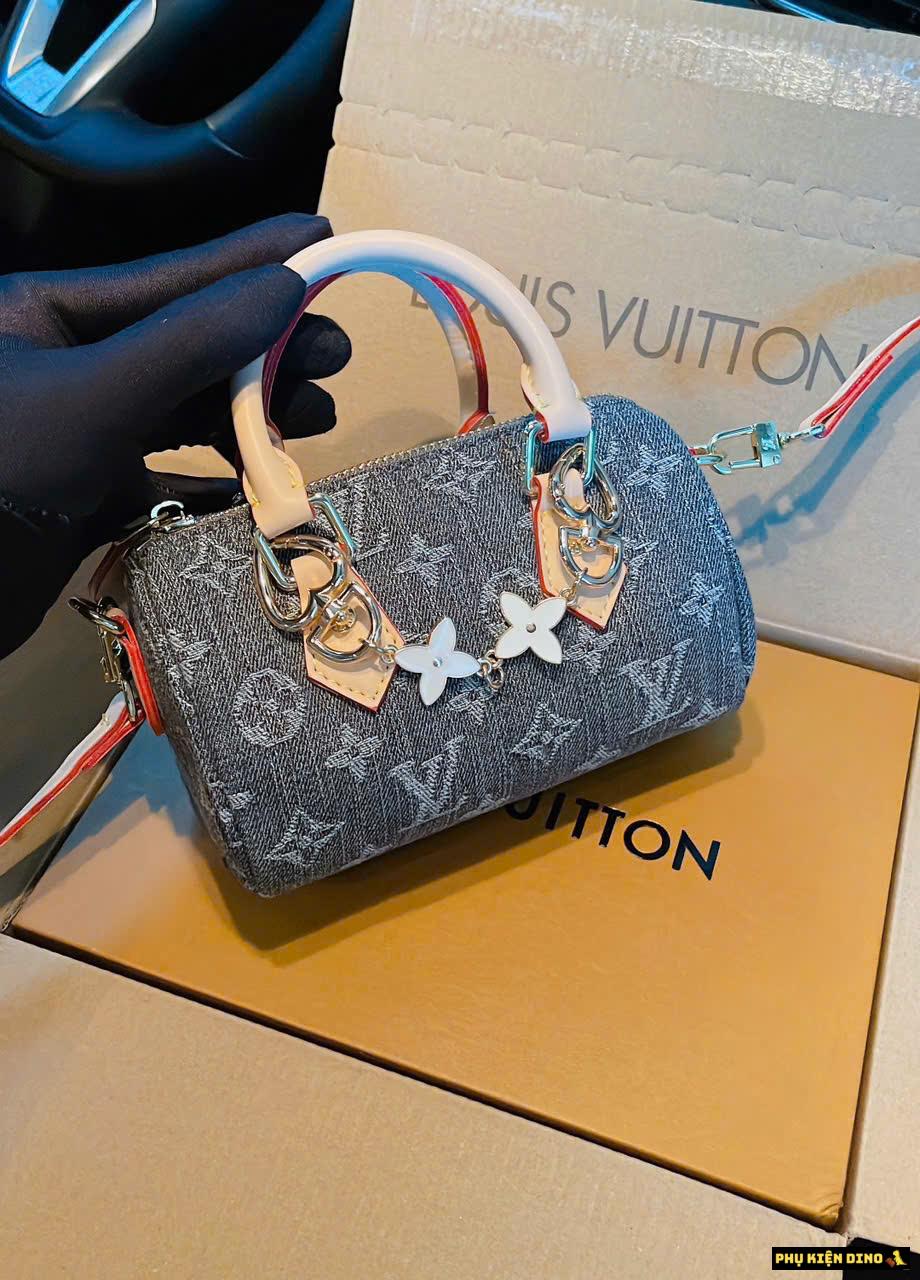 Túi LV Trống Nano Speedy Denim Xám Size 17 Fullbox Túi LV Trống Nano Speedy Denim Xám Size 17 Fullbox