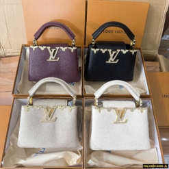 Phụ Kiện Dino - Túi Xách Luxury 17 Túi Xách Louis Vuitton Capucines Mini Size 20 4 Màu Đỏ Trắng Kem Đen