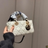 Túi Dior Lady D-Joy Bag Two-Tone White Black Size 22cm 13 Túi Xách Nữ Lady D-Joy Size 22cm Màu Trắng Đen Cao Cấp