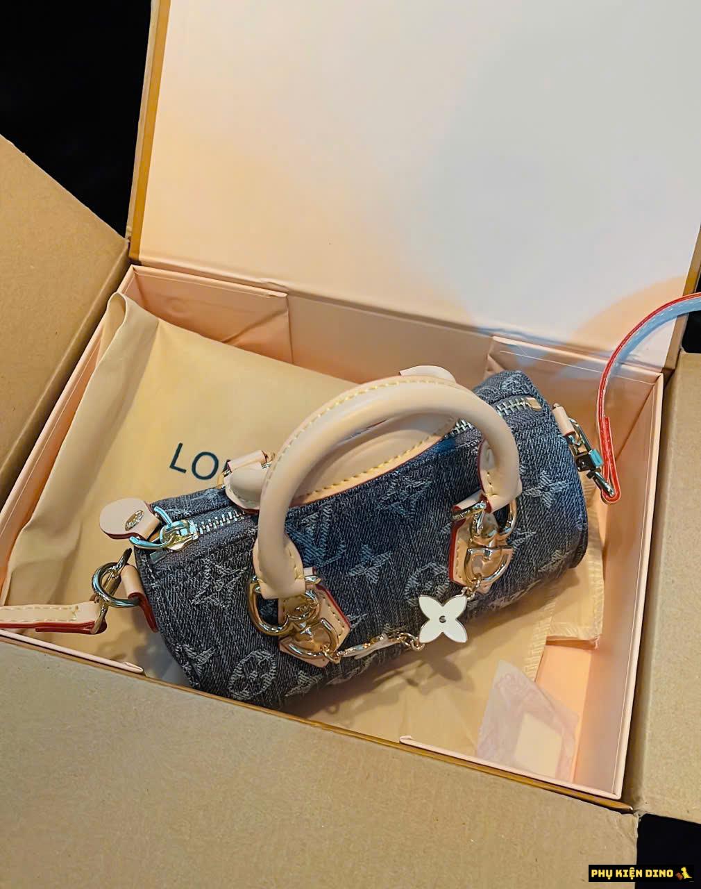 Túi Xách Nữ LV Nano Speedy Gray Denim Fullbox Cao Cấp Túi Xách Nữ LV Nano Speedy Gray Denim Fullbox Cao Cấp