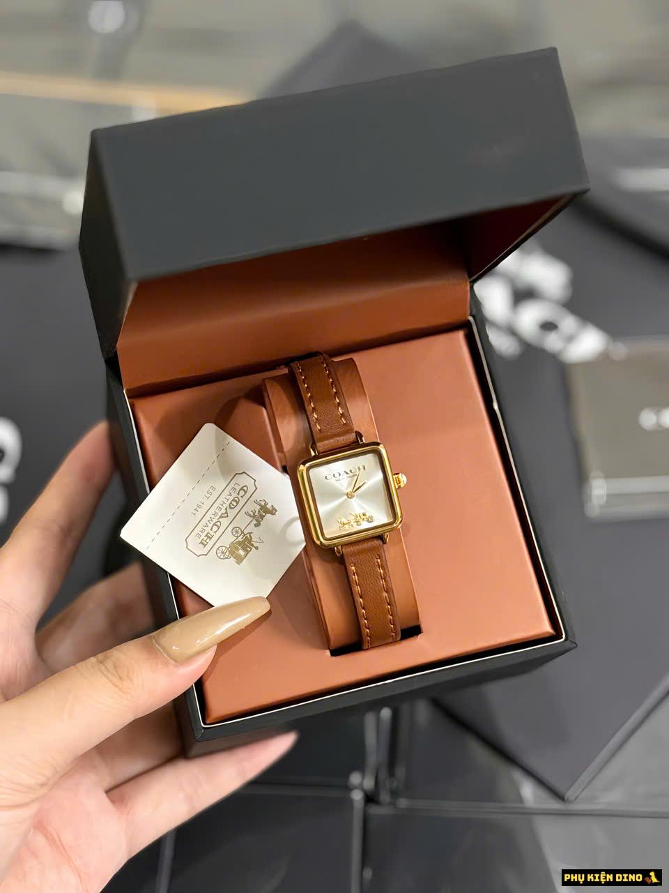 Đồng Hồ Nữ Coach Cass 14504231 Dây Da Nâu Vỏ Vàng 22mm Đẹp Đồng Hồ Nữ Coach Cass 14504231 Dây Da Nâu Vỏ Vàng 22mm Đẹp