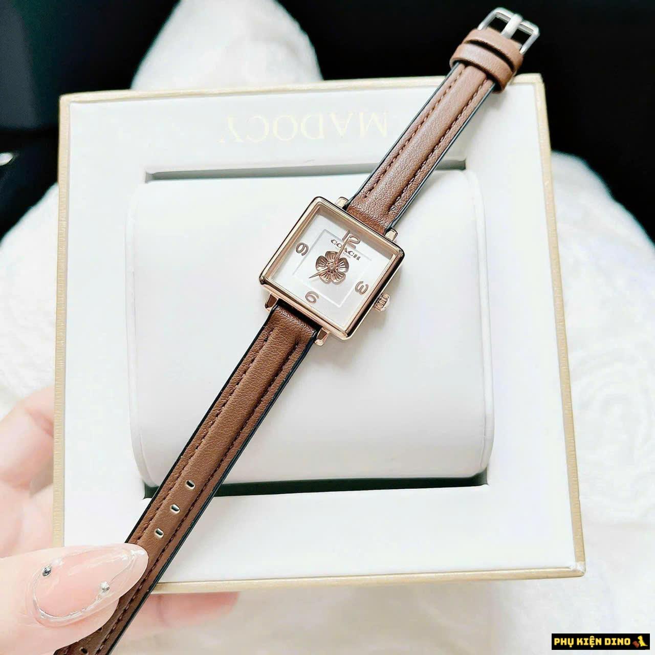 Đồng Hồ Nữ Coach Cass 14504231 22mm Fullbox 4 Đồng Hồ Thời Trang Nữ Coach Cass 14504231 Dây Da Nâu Cao Cấp