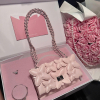 Bộ Quà Tặng Flower Chain Shoulder Bag With Jewellery Set Fullbox Trắng Hồng Đen 29 Bộ Quà Tặng Túi Xách Nữ Kèm Vòng Cổ Hoa Flower Chain Shoulder Bag Fullbox Siêu Xinh