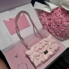Bộ Quà Tặng Flower Chain Shoulder Bag With Jewellery Set Fullbox Trắng Hồng Đen 21 Set Quà Tặng Nữ Ý Nghĩa Túi Xách Đeo Chéo Flower Chain Kèm Phụ Kiện Fullbox